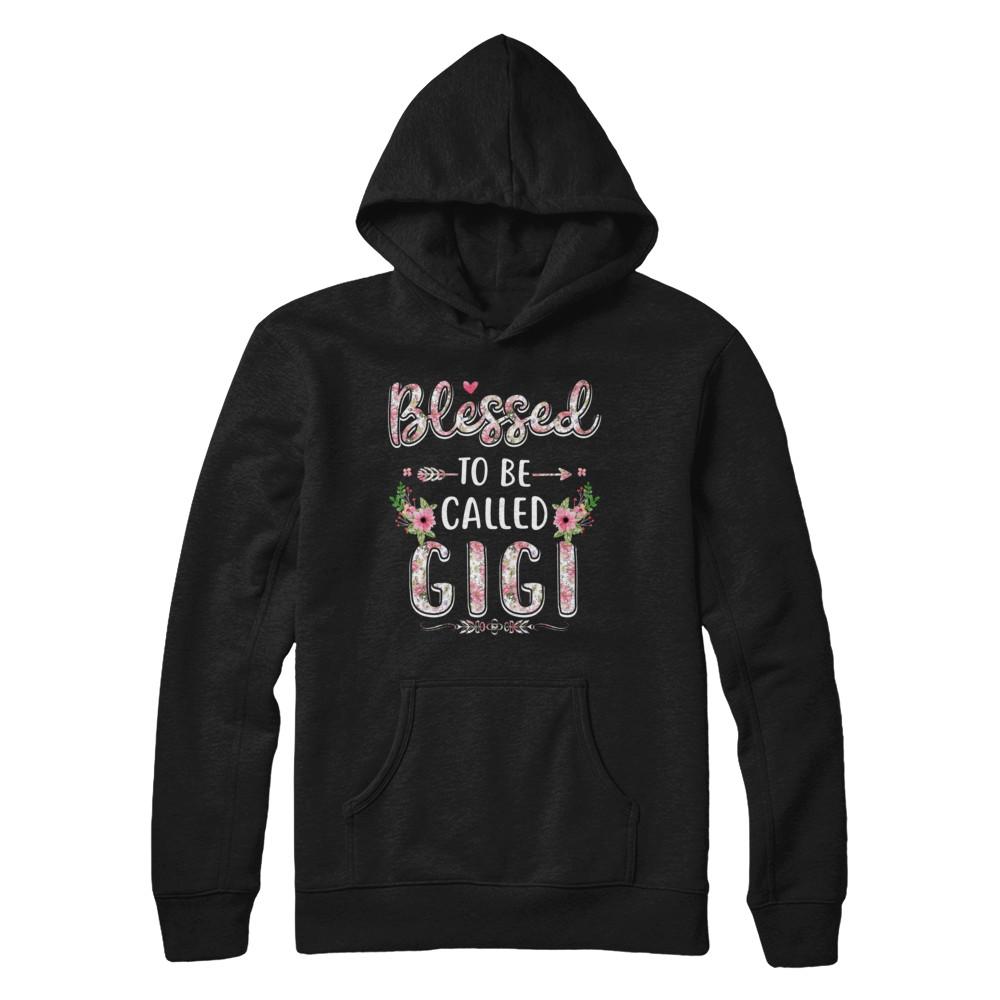 Funny Grandma Gifts Blessed To Be Called Gigi-T-Shirt & Hoodie-Pullover Hoodie-Black