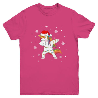 Dabbing Unicorn Ugly Christmas Sweater Girls Youth-Youth Shirt-Youth T-Shirt-Heliconia