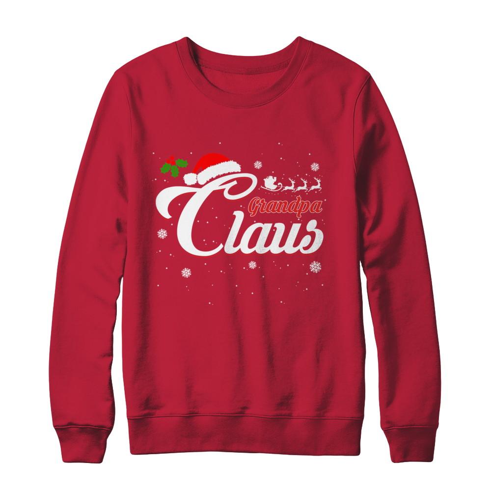Matching Family Christmas Grandpa Claus-T-Shirt & Sweatshirt-Crewneck Sweatshirt-Red
