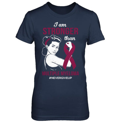 I Am Stronger Than Multiple Myeloma Awareness Support-T-Shirt & Hoodie-Women's T-Shirt-Navy