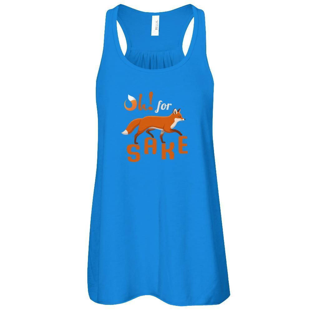 Oh For Fox Sake-T-Shirt & Tank Top-Women's Flowy Racerback Tank-True Royal