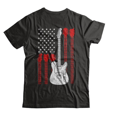 Guitar American Us Flag Music Player-T-Shirt & Hoodie-Classic T-Shirt-Black