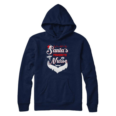 Nursing Santa's Favorite Nurse Christmas-T-Shirt & Hoodie-Pullover Hoodie-Navy