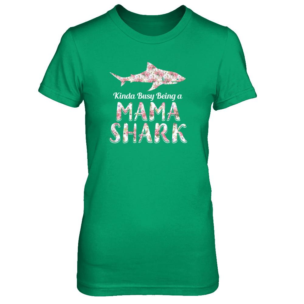 Mama Shark Kinda Busy Being A Mamashark-T-Shirt & Tank Top-Women's T-Shirt-Irish Green
