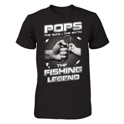 Pops The Man The Myth The Fishing Legend-T-Shirt & Hoodie-Classic T-Shirt-Black