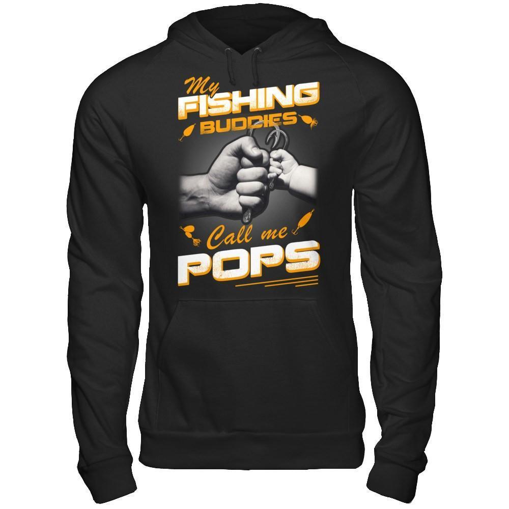 My Fishing Buddies Call Me Pops-T-Shirt & Hoodie-Pullover Hoodie-Black