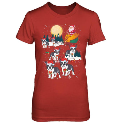 Dog Reindeer Bulldog Christmas Gift-T-Shirt & Sweatshirt-Women's T-Shirt-Red