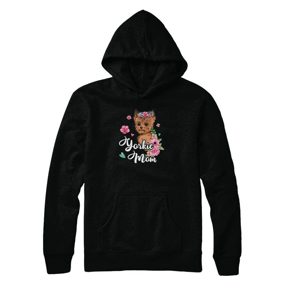 Yorkie Mom Funny Dog Mom Gift Idea-T-Shirt & Tank Top-Pullover Hoodie-Black