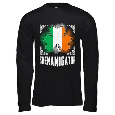 Shenanigator Happy St Patrick's Day-T-Shirt & Hoodie-Long Sleeve T-Shirt-Black