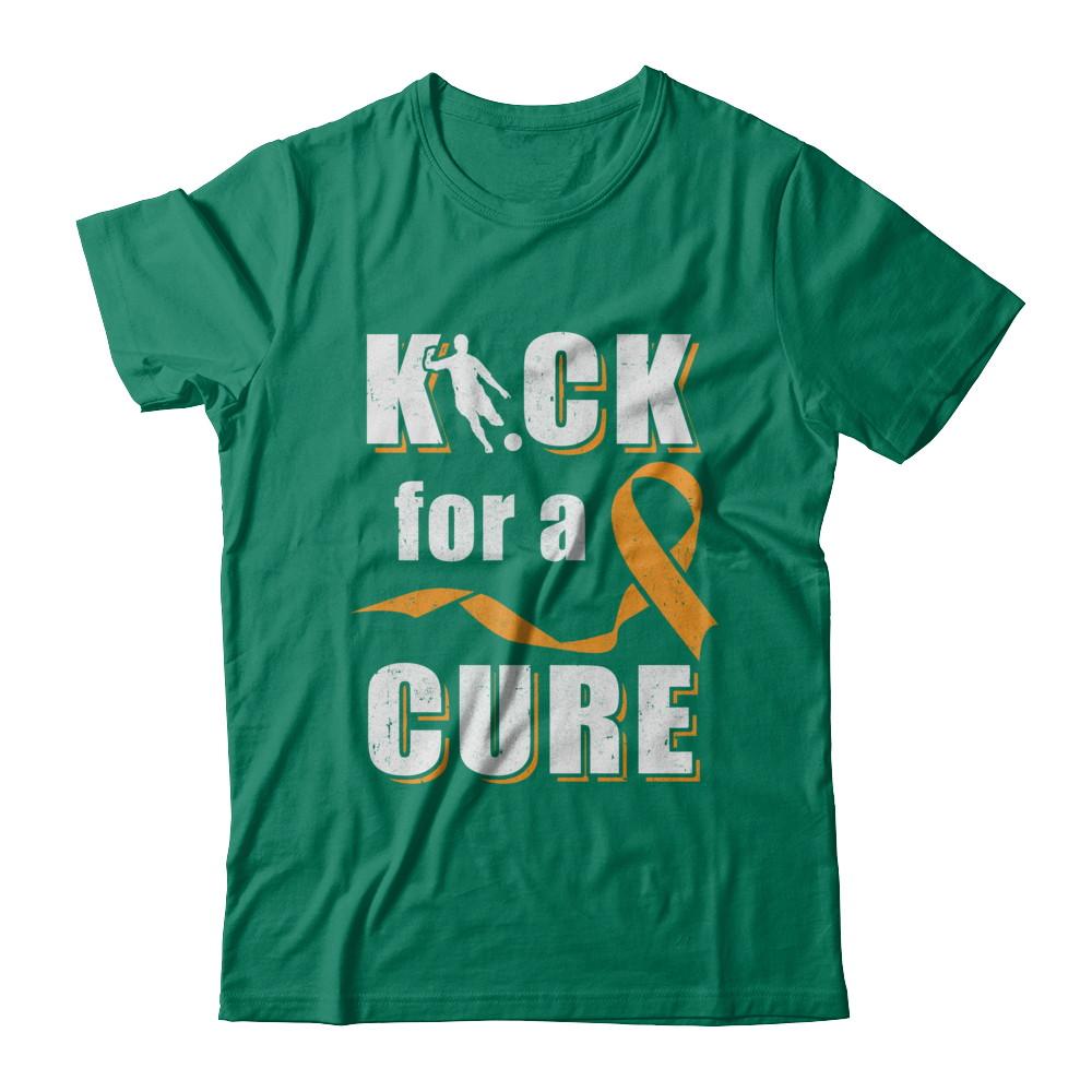 Kick For A Cure Soccer Orange Multiple Sclerosis Awareness-T-Shirt & Hoodie-Classic T-Shirt-Kelly Green