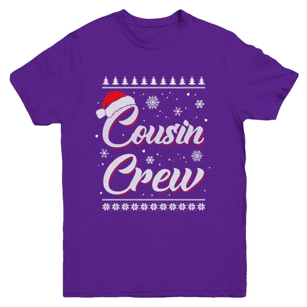 Matching Family Christmas Cousin Crew Ugly Sweater Youth-Youth Shirt-Youth T-Shirt-Purple