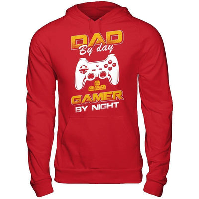 Dad By Day Gamer By Night-T-Shirt & Hoodie-Pullover Hoodie-Red