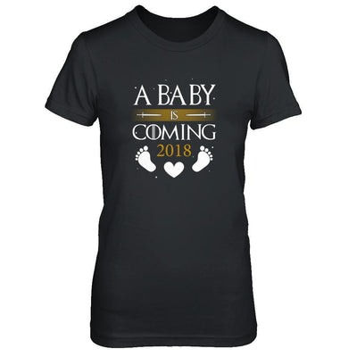 A Baby Is Coming 2018 Pregnancy Announcement-T-Shirt & Tank Top-Women's T-Shirt-Black
