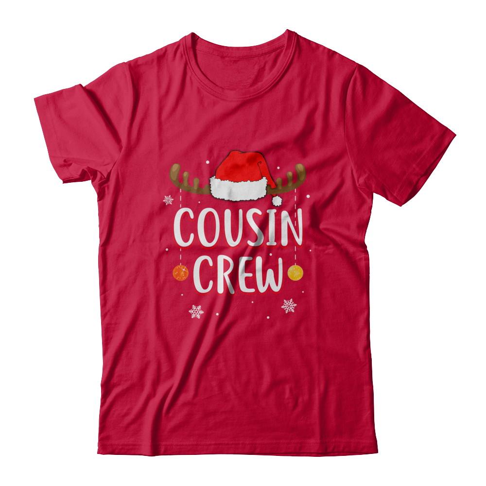 Cousin Crew Reindeer Matching Family Christmas-T-Shirt & Hoodie-Classic T-Shirt-Red