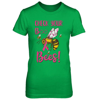 Check Your Boo Bees Funny Breast Cancer-T-Shirt & Hoodie-Women's T-Shirt-Irish Green