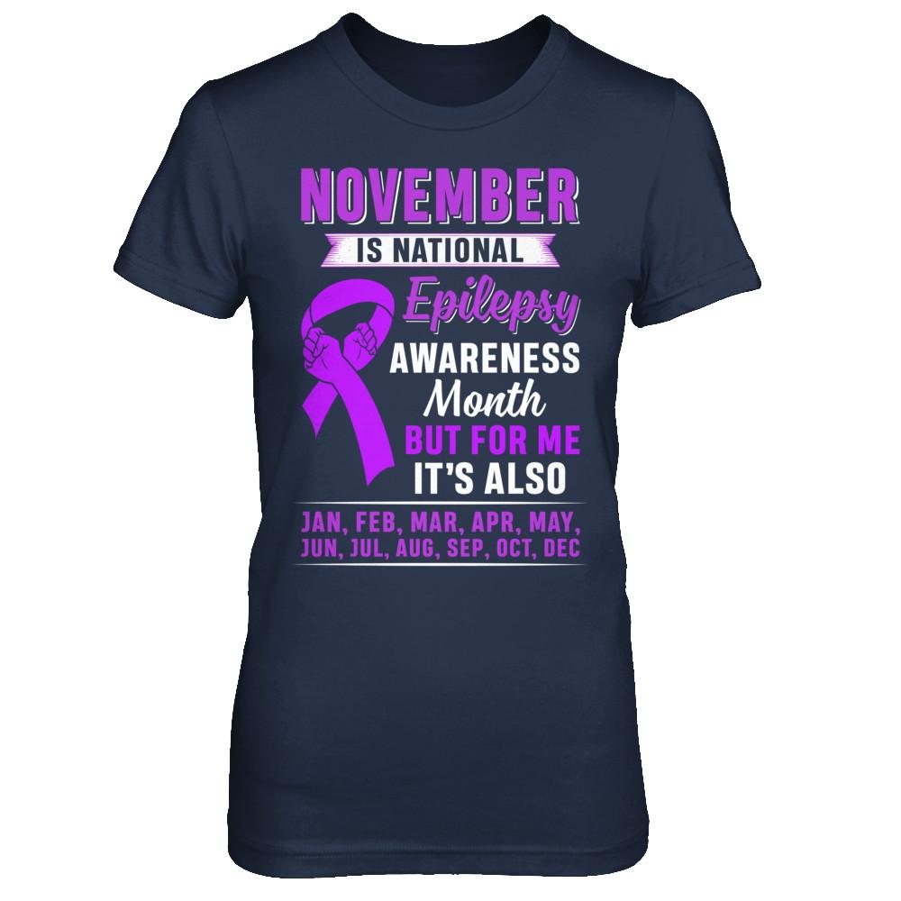 November Is National Epilepsy Awareness Month-T-Shirt & Hoodie-Women's T-Shirt-Navy