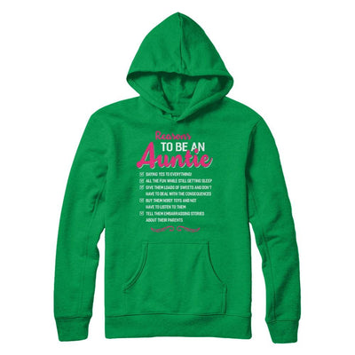 Reasons To Be An Auntie Funny Aunt Gifts-T-Shirt & Hoodie-Pullover Hoodie-Irish Green