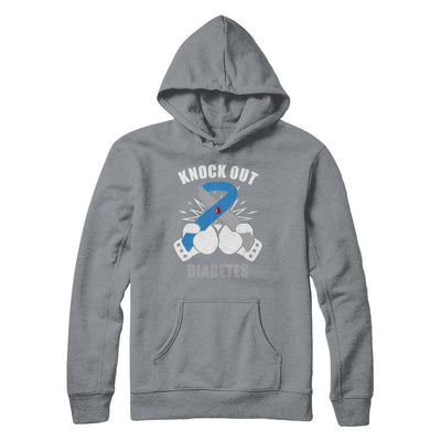 Boxing Knock Out Diabetes Awareness Support-T-Shirt & Hoodie-Pullover Hoodie-Light Steel