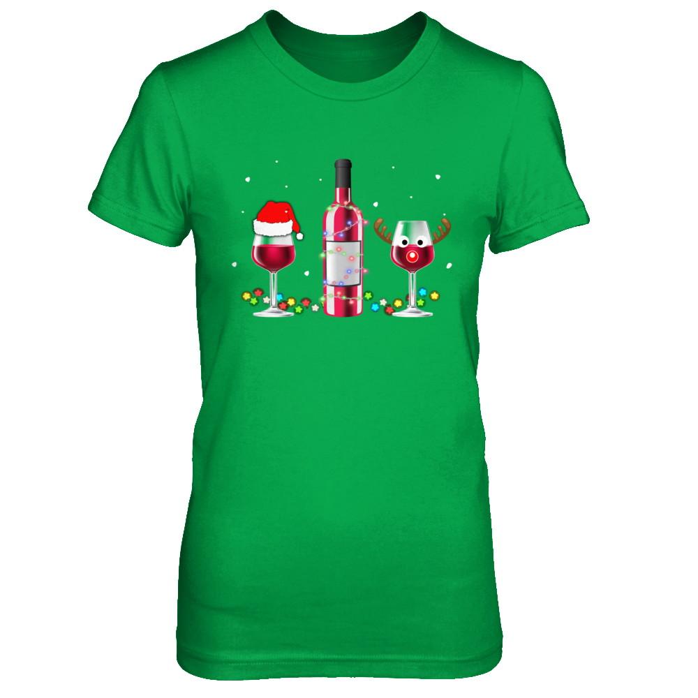 Xmas Merry Christmas Wine Winey Gift-T-Shirt & Sweatshirt-Women's T-Shirt-Irish Green