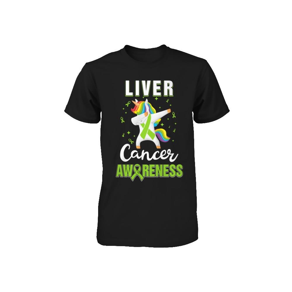 Inspirational Liver Cancer Awareness Unicorn Support Youth-Youth Shirt-Toddler T-Shirt-Black
