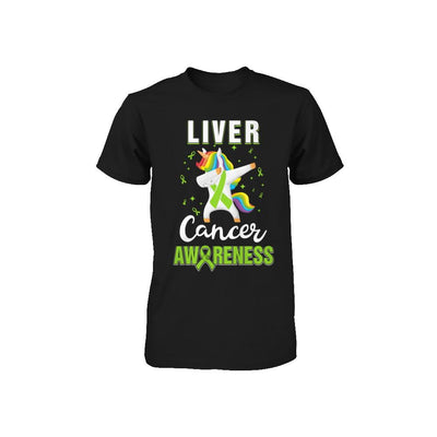 Inspirational Liver Cancer Awareness Unicorn Support Youth-Youth Shirt-Toddler T-Shirt-Black