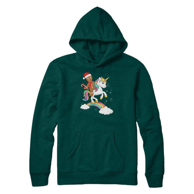 Gingerbread Man Riding A Unicorn Christmas Xmas Gift-T-Shirt & Sweatshirt-Pullover Hoodie-Deep Forest