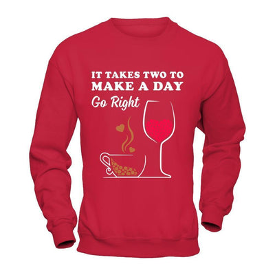 It Take Two To Make A Day Go Right-T-Shirt & Hoodie-Crewneck Sweatshirt-Red
