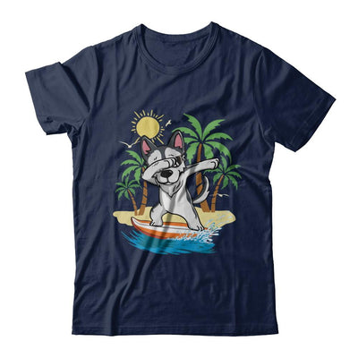 Summer Vacation Dabbing Husky Surfing Surfboard Gift-T-Shirt & Hoodie-Classic T-Shirt-Navy
