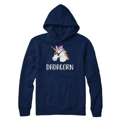 Unicorn Dad And Baby Dadacorn Daddy Fathers Day Gift-T-Shirt & Hoodie-Pullover Hoodie-Navy