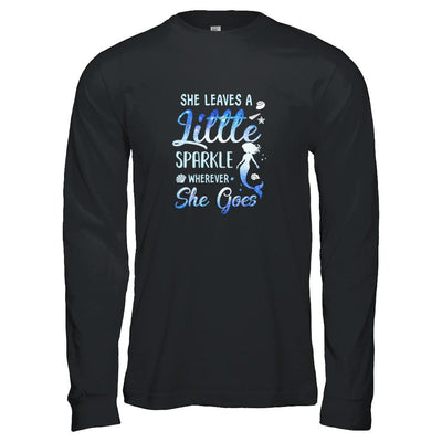 She Leaves A Little Sparkle Wherever She Goes Mermaid-T-Shirt & Tank Top-Long Sleeve T-Shirt-Black