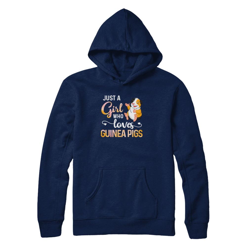 Just A Woman Who Loves Guinea Pigs-T-Shirt & Tank Top-Pullover Hoodie-Navy