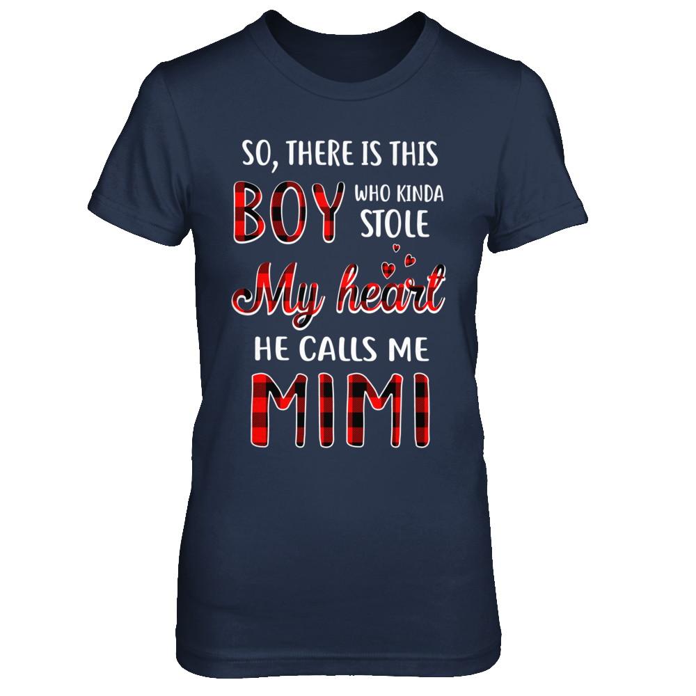 This Boy Who Kinda Stole My Heart He Calls Me Mimi-T-Shirt & Hoodie-Women's T-Shirt-Navy