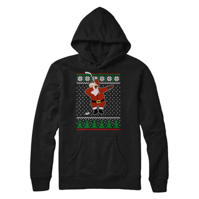 Dabbing Santa Hockey Ugly Sweater Christmas-T-Shirt & Sweatshirt-Pullover Hoodie-Black
