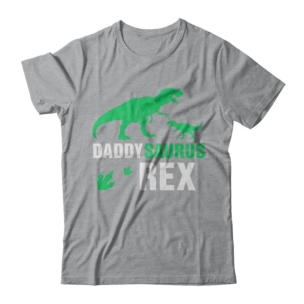 Funny Fathers Day Gift Daddysaurus Dinosaur Rex-T-Shirt & Hoodie-Classic T-Shirt-Sport Grey