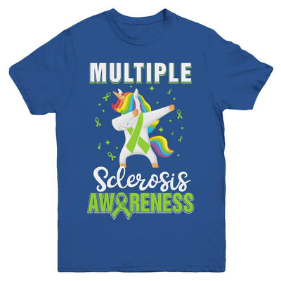 Inspirational Multiple Sclerosis Awareness Unicorn Support Youth-Youth Shirt-Youth T-Shirt-Royal