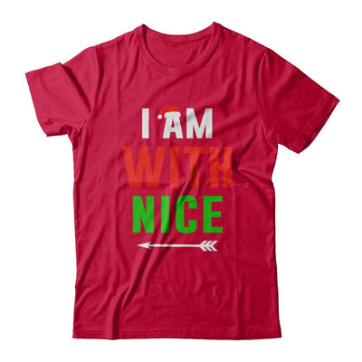 I'm With Nice Matching Christmas Couple Pajamas-T-Shirt & Sweatshirt-Classic T-Shirt-Red
