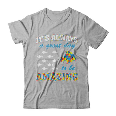 Autism It's Always A Great Day To Be Amazing-T-Shirt & Hoodie-Premium T-Shirt-Heather Gray