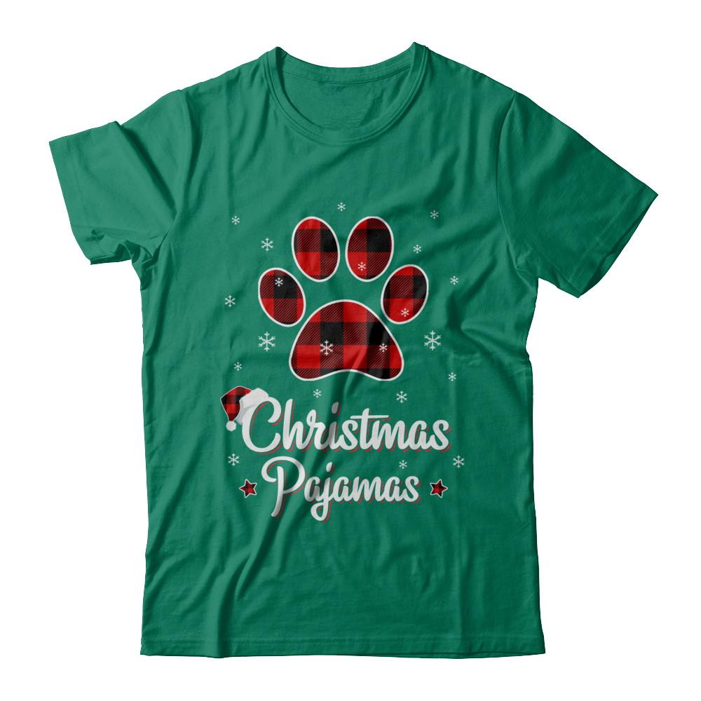 Buffalo Plaid Christmas Pajamas Dog Cat Hat Santa-T-Shirt & Sweatshirt-Classic T-Shirt-Kelly Green