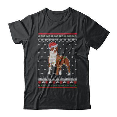 Pitbull Christmas Ugly Sweater Lights Dog Xmas Gift-T-Shirt & Sweatshirt-Classic T-Shirt-Black