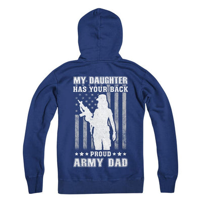 American Flag MY DAUGHTER HAS YOUR BACK PROUD ARMY DAD-T-Shirt & Hoodie-Hanes - Heavyweight Pullover Hoodie-Deep Royal