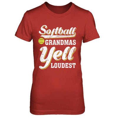 Softball Grandmas Yell Loudest-T-Shirt & Hoodie-Women's T-Shirt-Red
