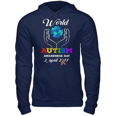 World Autism Awareness 2 April 2018-T-Shirt & Hoodie-Pullover Hoodie-Navy