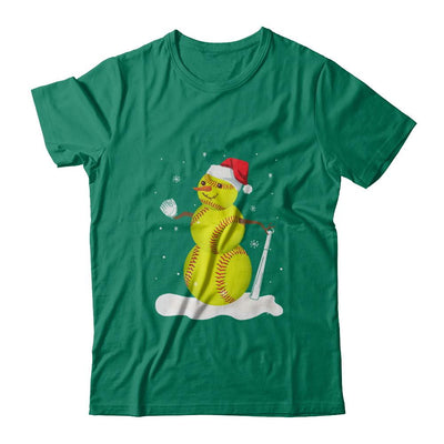 Christmas Softball Snowman Christmas-T-Shirt & Sweatshirt-Classic T-Shirt-Kelly Green
