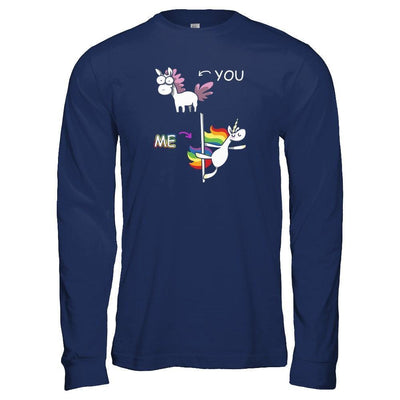 Cute Unicorn You Me-T-Shirt & Tank Top-Long Sleeve T-Shirt-Navy
