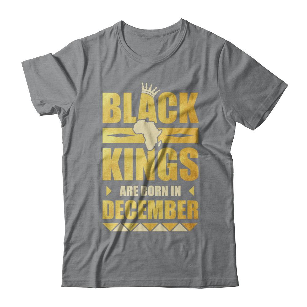 Black Kings Are Born In December Birthday-T-Shirt & Hoodie-Classic T-Shirt-Sport Grey