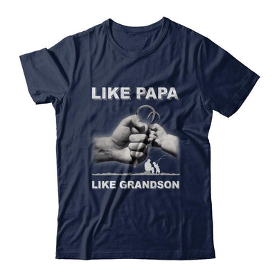 Like Papa Like Grandson Fishing Fish Fathers Day-T-Shirt & Hoodie-Classic T-Shirt-Navy