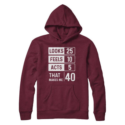 1981 40th Years Old Birthday Looks Feels Acts Make Me 40th-T-Shirt & Hoodie-Pullover Hoodie-Maroon