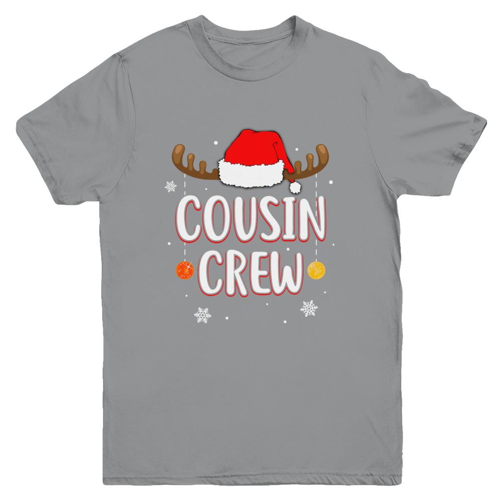 Cousin Crew Reindeer Matching Family Christmas Youth-Youth Shirt-Youth T-Shirt-Sport Grey