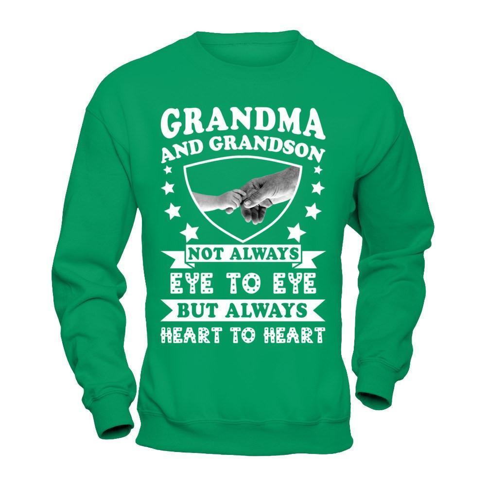 Grandma And Grandson Not Always Eye To Eye-T-Shirt & Hoodie-Crewneck Sweatshirt-Irish Green