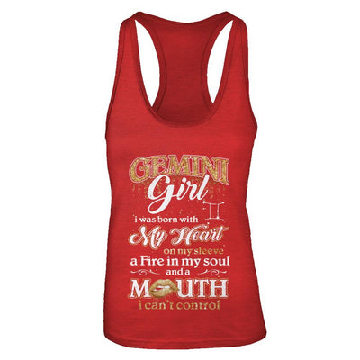 I'm A Gemini Girl Lipstick May June Funny Zodiac Birthday-T-Shirt & Tank Top-Women's Ideal Racerback Tank-Red